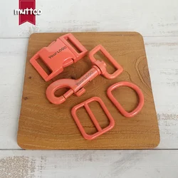 1set Customizable Laser Engraved Dog Leash Hardware Set - Metal Buckle Adjustable D-Ring And Metal Dog Clasp in 7 Colors Avai