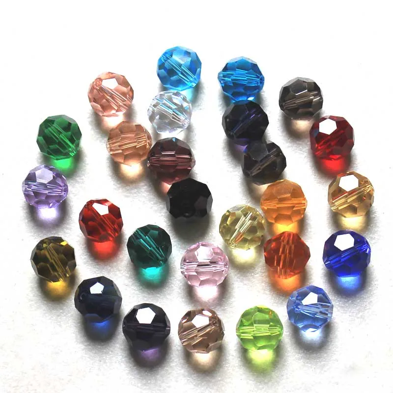 200pcs AAA 10mm Football Shape Austria Faceted Crystal Beads Round Glass Loose Spacer Bead for Jewelry Making DIY