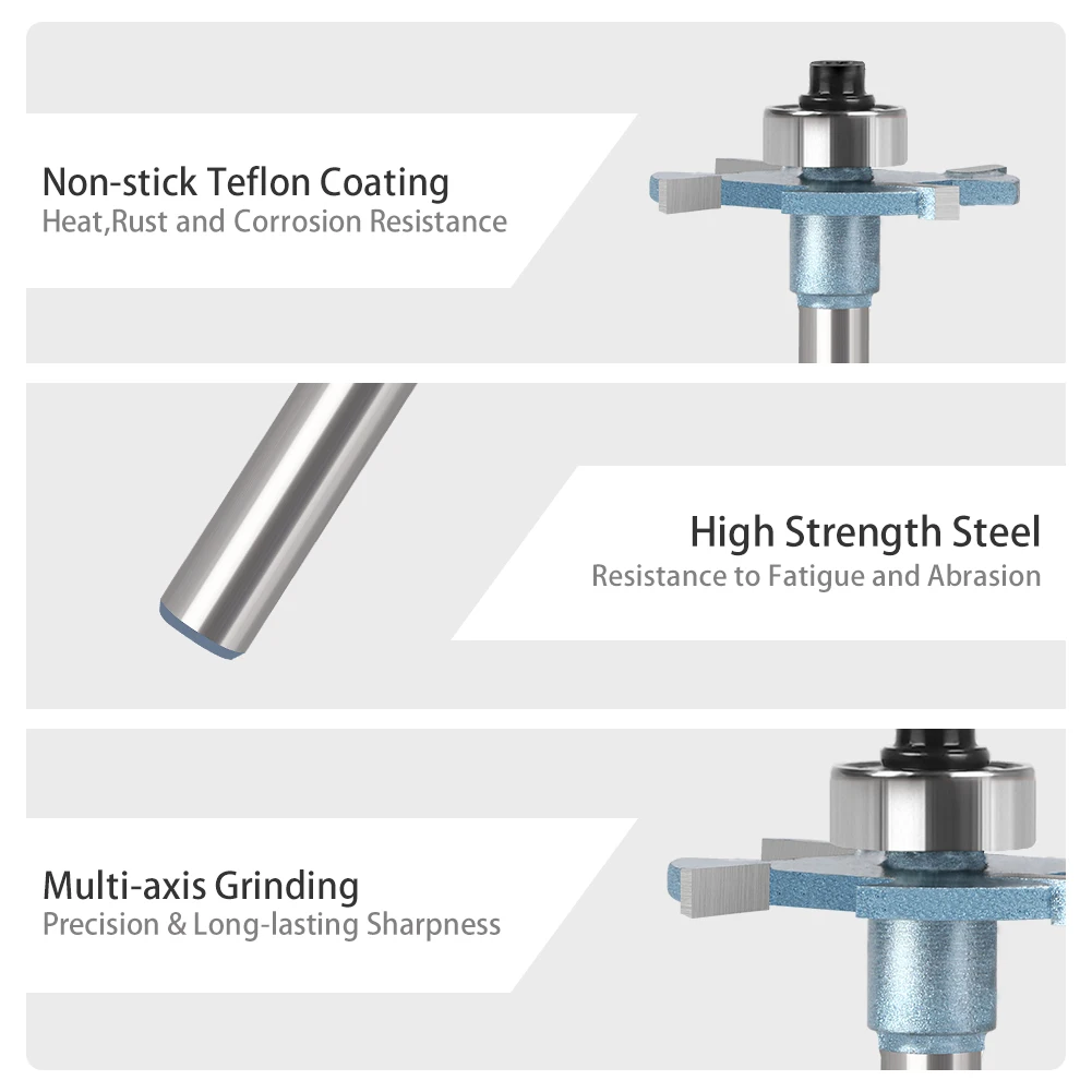 Wood Router 1/4in 6mm Shank Straight End Mill Trimmer Cleaning Flush Trim Corner Round Cove Box Bits Tool Milling Cutter New