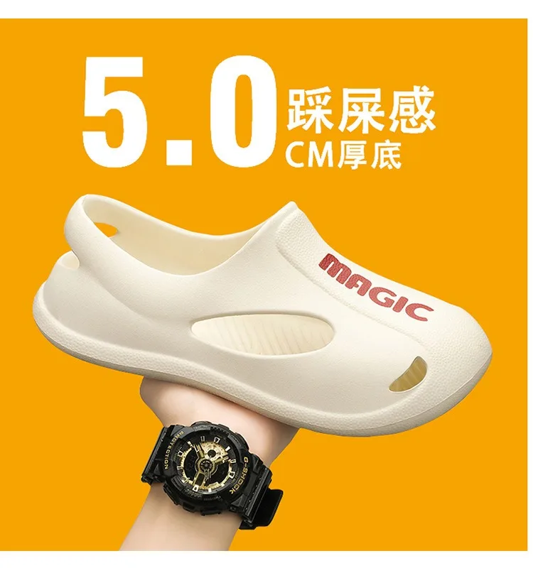 

Мужские летние сандалии из ЭВА, дышащая домашняя и уличная обувь с закрытым носком, легкие удобные слипоны