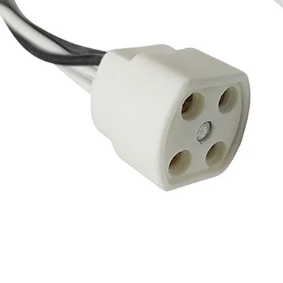 G10Q Lamp Holder With 15/25cm Long Cable Ring Lamp Plug 4pins Lamp Base Insulating Tube Ultraviolet Light Lamp Base