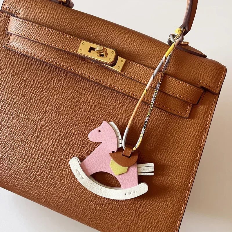 Sheepskin Hand Sewn Pony Keychain Car Rearview Mirror Bag Rocking Fun Hanging Decoration Three-dimensional Ornament Gifts