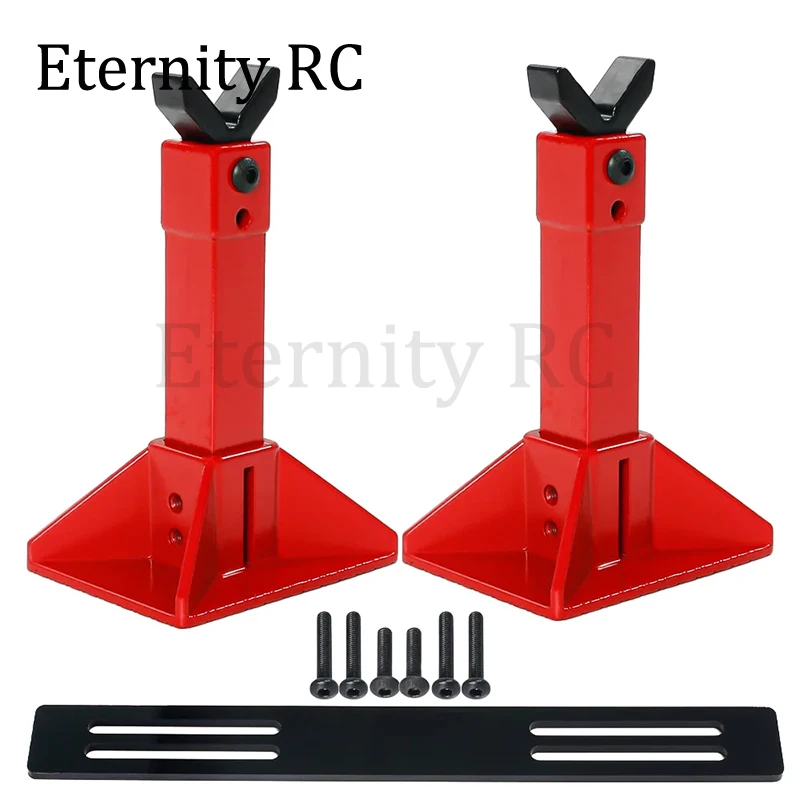 Metal Height Adjustable Jack Stand for 1/8 1/10 RC Crawler Axial SCX10 Traxxas TRX4 D90 - Simulation Car Holder Decoration