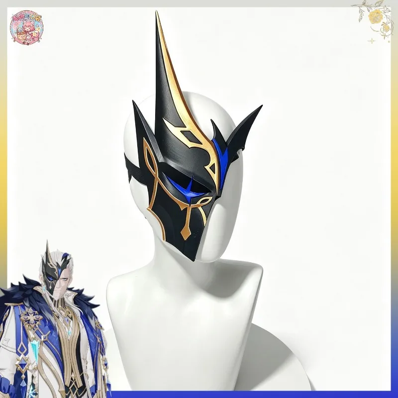 Genshin Impact Pierro The Jester Cosplay Mask Props Fatui Harbinger 3D Printed Head Decoration for Adult Halloween Christmas