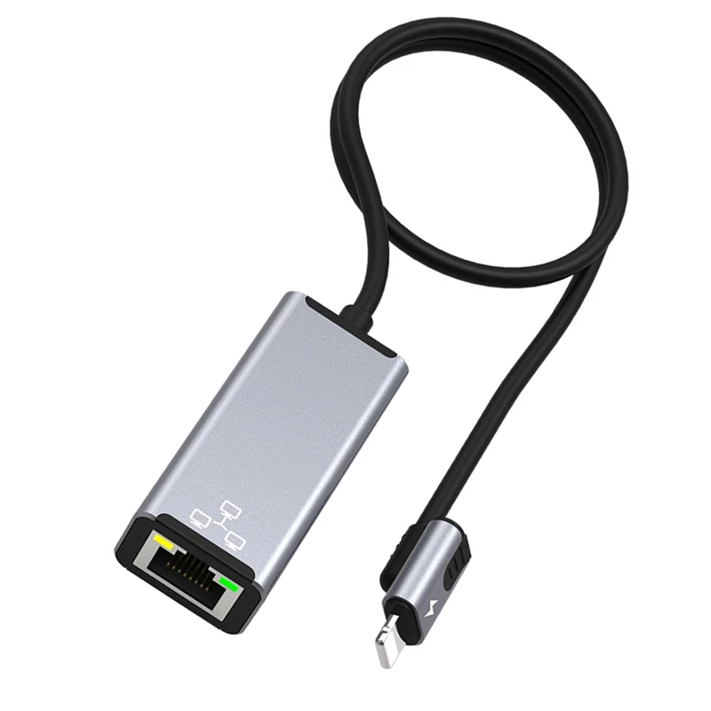 Y16A RJ45 LAN محول آيفون 14 13 12 11 8 7 6 5 /iPad/iPod إيثرنت LAN محول الشبكة مع منفذ محول الشحن 20 واط