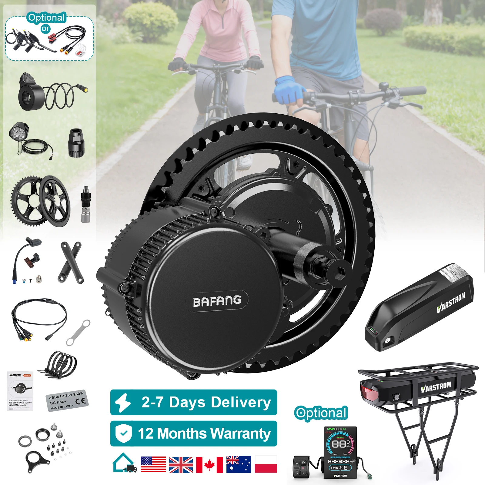 

Bafang Bbs-Hd 1000W 48V Mid Drive Motor Kit Bbs02B 750W 500W Electric Bike Conversion Kit Ebike Central Motor DIY Ebike Kit Mountain Bike Fat Tire with Optional Battery Mtb Fat Tire Central Motor Electric Bike Conversion Kit