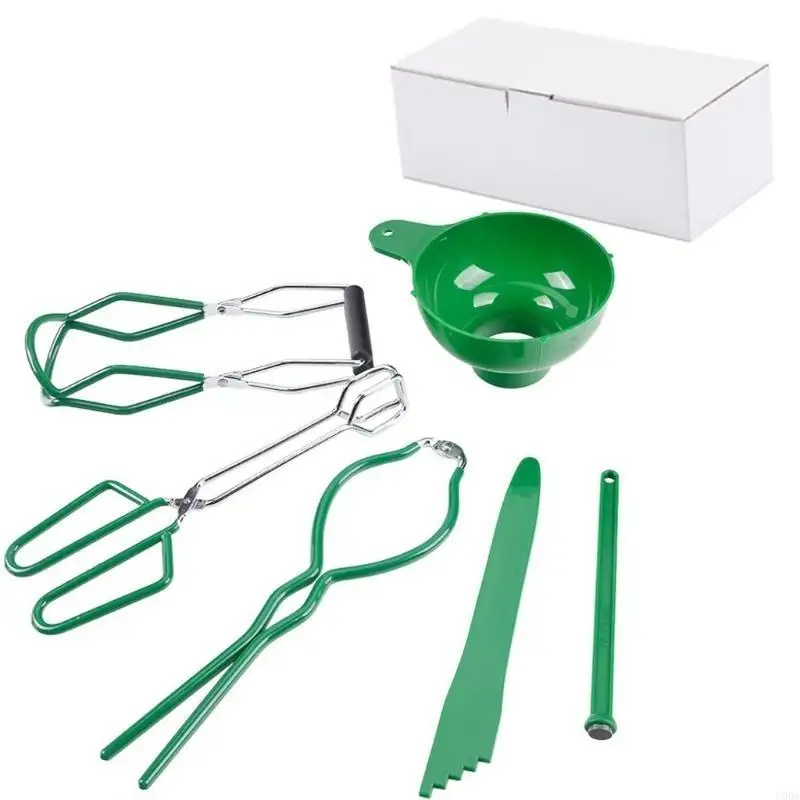 مجموعة رافعة تعليب مكونة من 6 قطع مع ملقط مرطبان وسلة أدوات مطبخ من الفولاذ المقاوم للصدأ للغليان والحفظ والتخليل #4