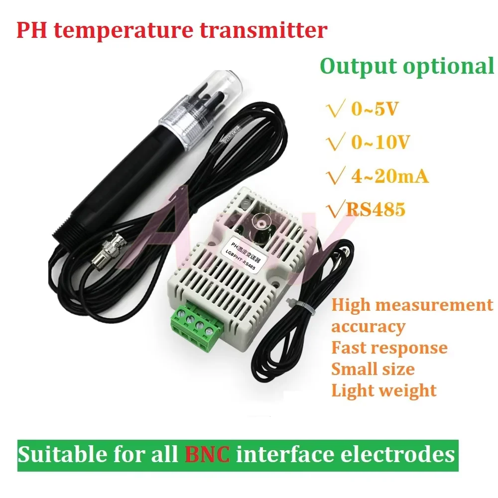 0-5V 0-10V 4-20mA RS485 Output PH sensor PH electrode BNC PH transmitter sensor module Voltage