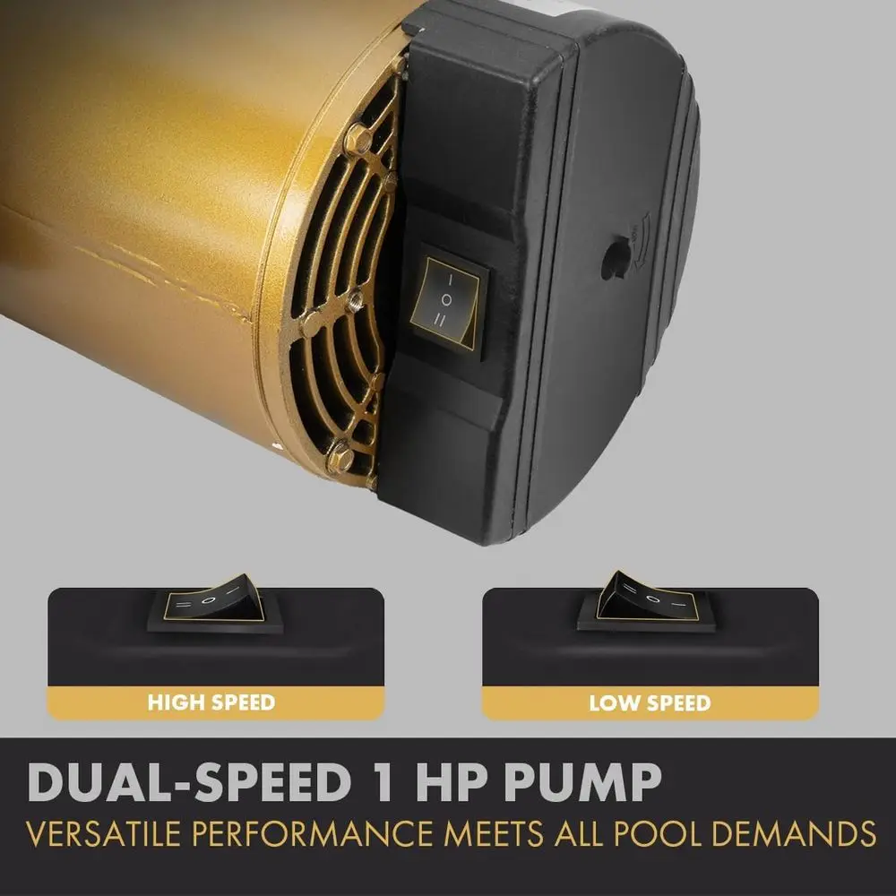 Bomba de piscina de doble velocidad de alto flujo y 2 con 230 V para piscinas elevadas o empotradas