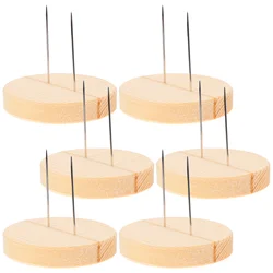 6 Set Fun with Wooden Base Animals Amigurumi Amigurimi Figures Display Rack Felt Needle Stand Holder Baby Wool