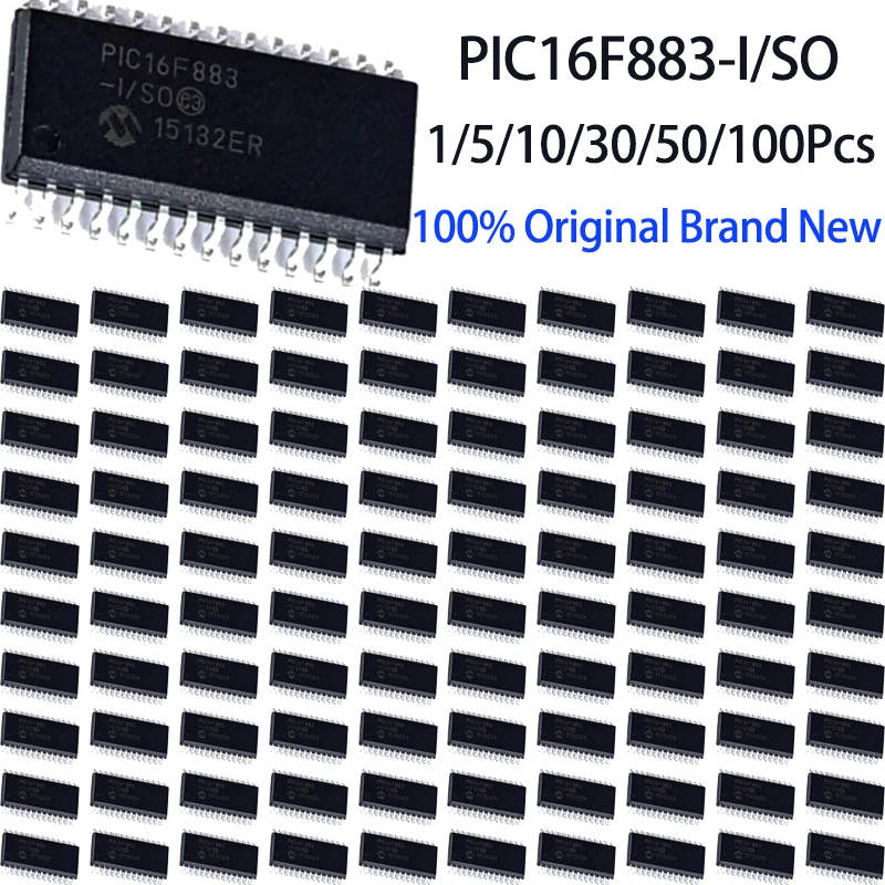 1~100Pcs PIC16F883-I/SO Sop28 Surface Mount Smd Package 8 Bit Pic Microcontroller Integrated Circuit Chip   Circuit Diy