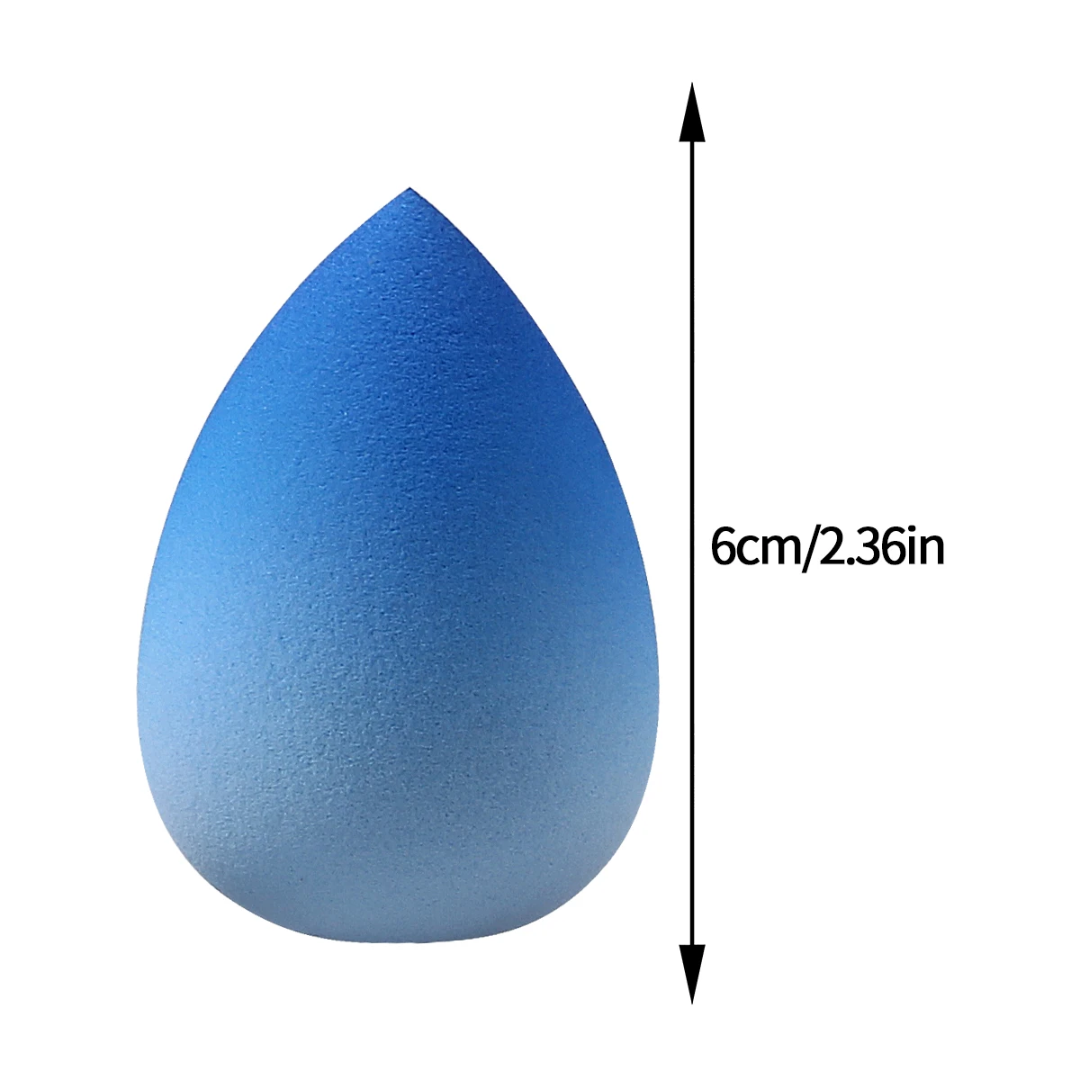 Éponge de maquillage bleue dégradée, œuf de beauté, haute résilience et sans poudre collante, gonflement lors de l'eau, outil de maquillage, 6 pièces