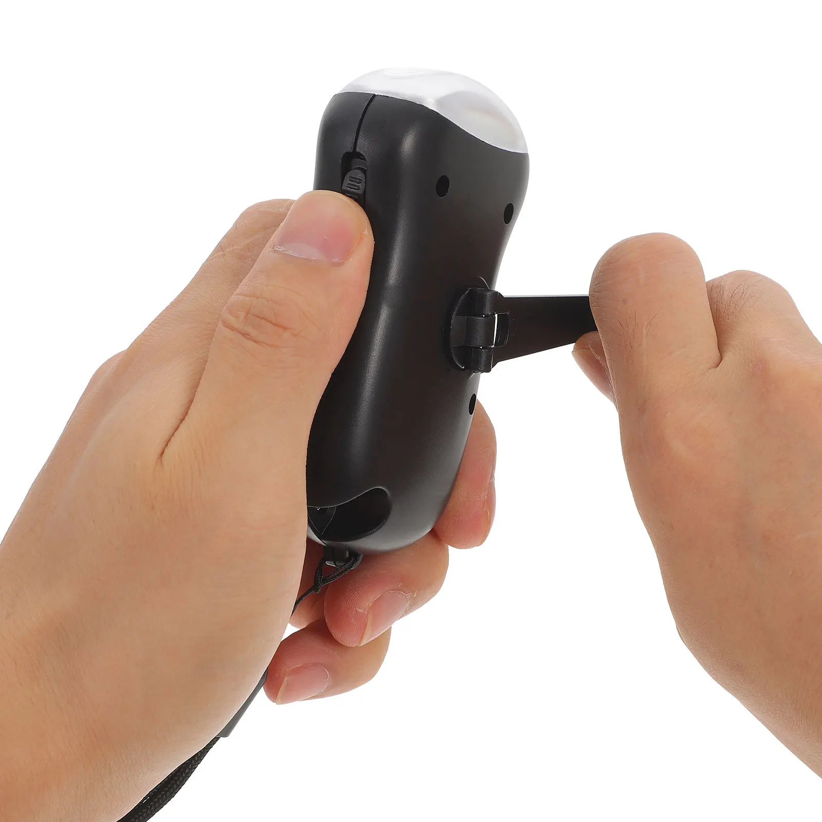 

Portable Solar Flashlight Hand Crank Operated 1 Minute Charging for 5-10 Minutes Use Bright LED Light for Camping Hiking Power