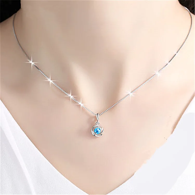 Women Rotating Zircon Love Pendant Necklace Elegant Jewelry Multiple Color Options For Daily Wear Party Wedding Gift For Women