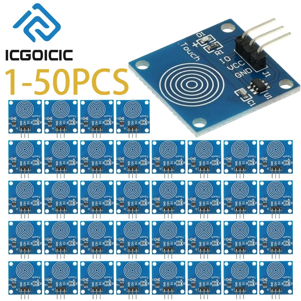 1-50PCS Touch Switch Module TTP223B 1 Channel Jog Digital Capacitive Touch Sensor For Arduino DIY KIT