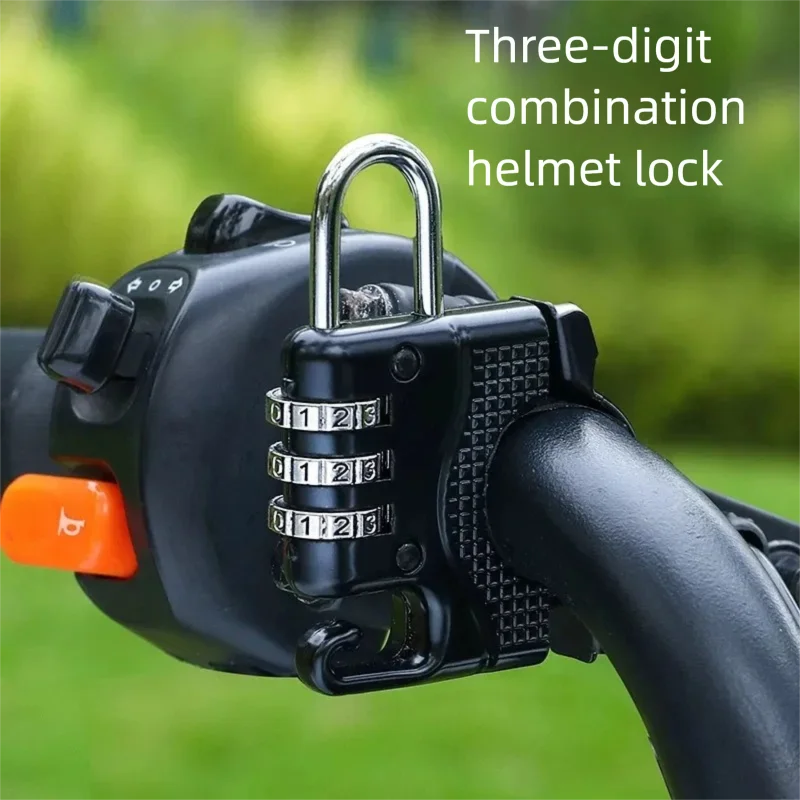 Multifunction Storage Hook for Motorcycle Scooter Electric Bike Secure Anti Theft Design Metal Construction 4 Digit Code Padlock