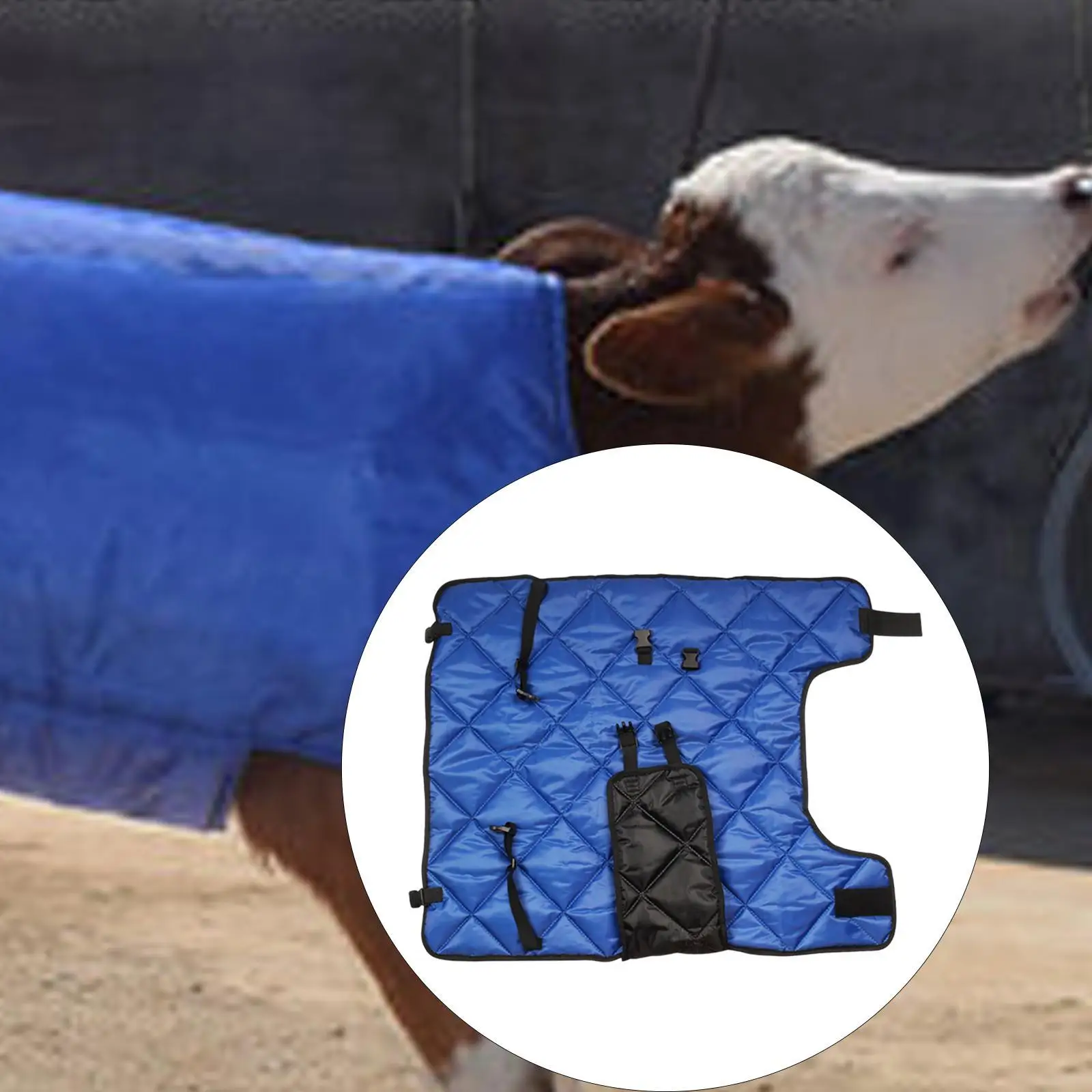 

Утепленное одеяло для телят из ткани Оксфорд, регулируемое, термоизоляционное, для животноводческих помещений, зимнее