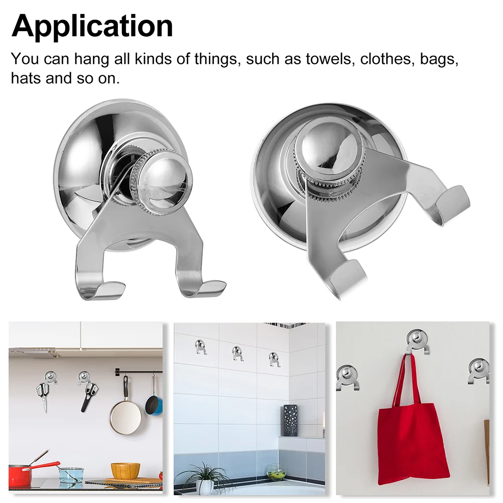 Sucker Clothes Hook Suction Cup Hooks for Shower Curtain No Punching Bathroom Towel Holder Stainless Steel Heavy Duty Hanger