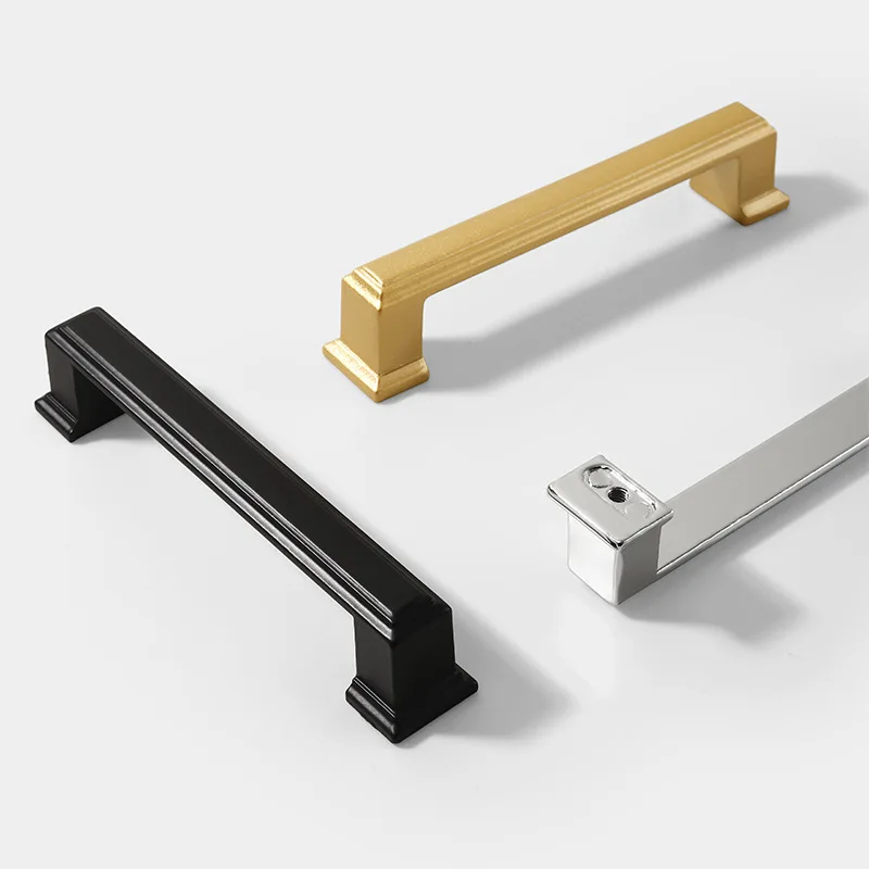 Modern Aluminum Alloy Furniture Pull Handles 96mm Hole Center Kitchen Cabinet  Drawer Handles Home Decor  Hardware Accessories