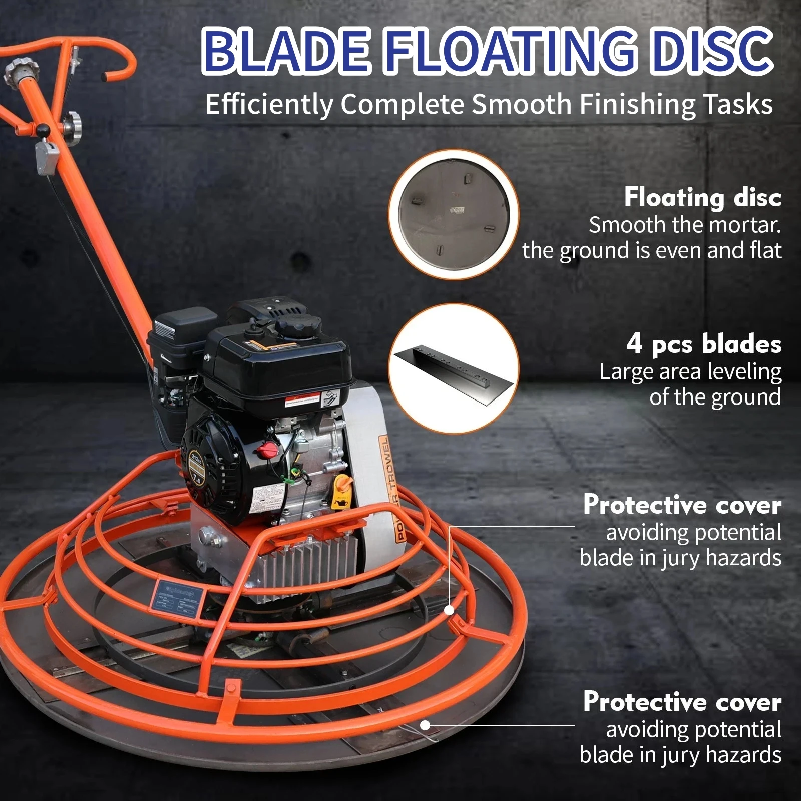 

ATTACHXPRO Walk-Behind 36" Power Trowel with Float Pan - Powered by 5 HP Gas Engine Power Trowel free shipping