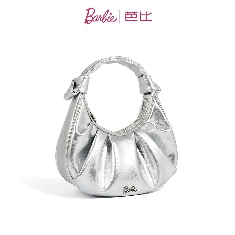 

Genuine Barbie Fashion Classic Solid Color Bag Waterproof Fabric Pleated Design Underarm Spice Girl Style Shoulder Crossbody Bag