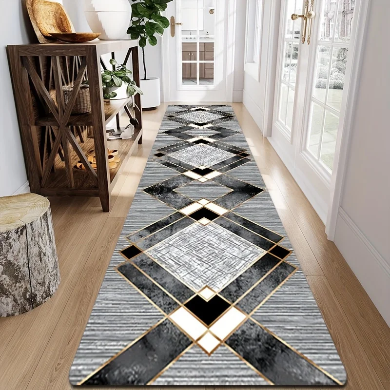 Semi-circle velvet door bathroom non-slip mat soft wear-resistant dust mat suitable for kitchen living room  balcony decoration