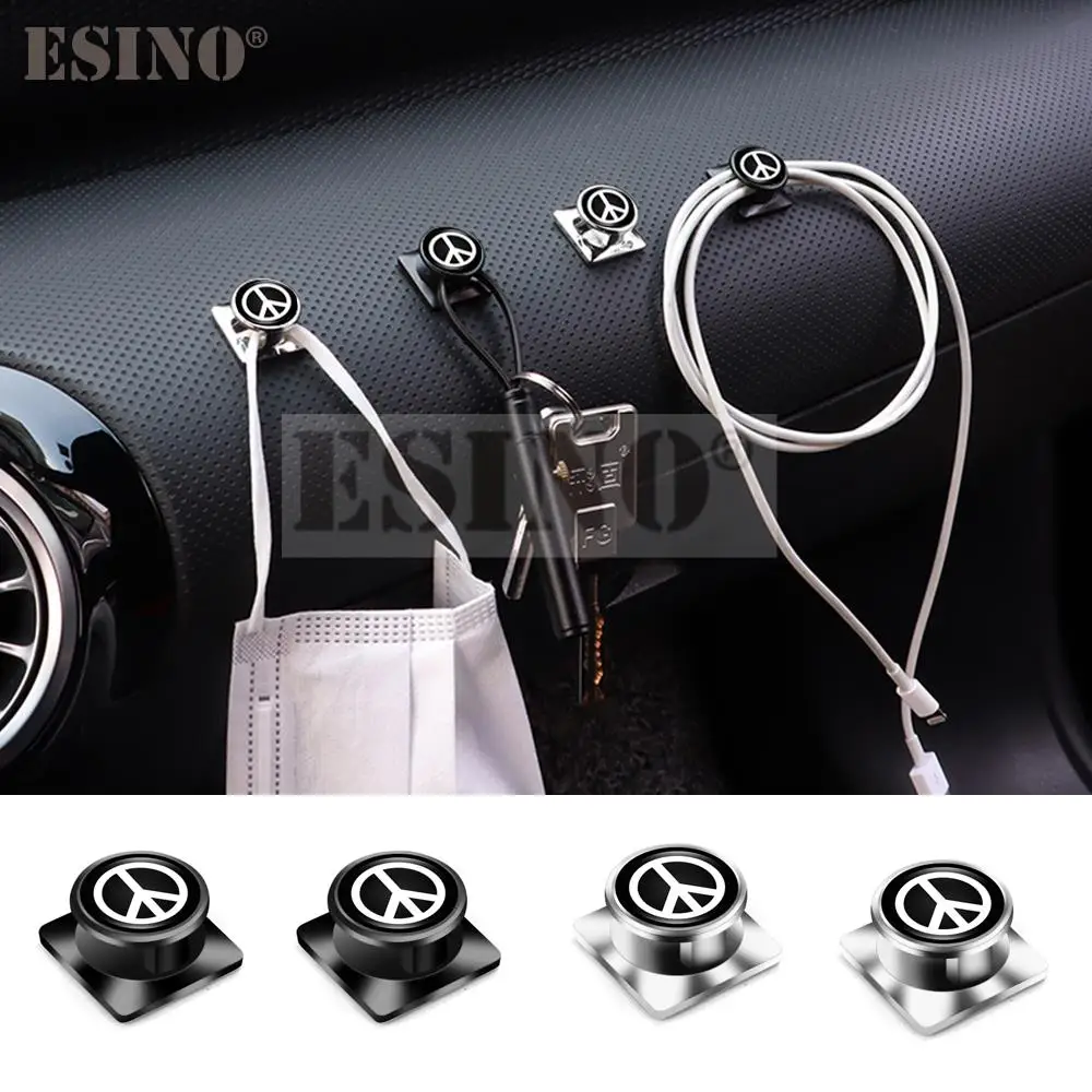 

4 x Car Styling Anti-War Peace Sign Logo Metal Hooks Auto Hanging Bag Holder Home Wall Ornaments Decor Creative Mini Bling Hooks