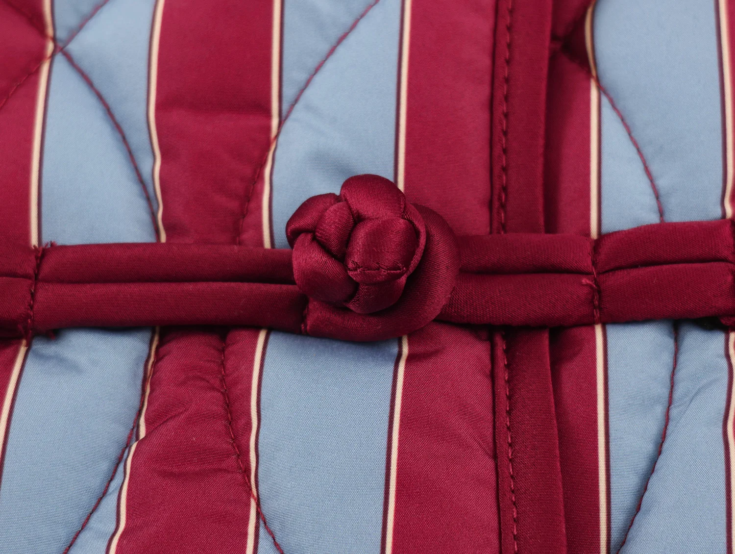 2026 Autumn Winter Women's Elegant Striped Warm Padded Parkas Coats Lady Vintage Chinese Knotted Buttons Loose Pocket Jackets
