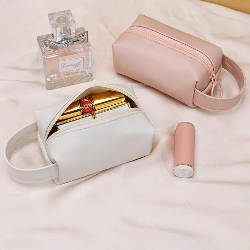 Travel Men Cosmetic Bag Toiletry Organizer PU Leather Women Storage Make Up Case Waterproof Makeup Bag Beauty Wash Pouch Handbag