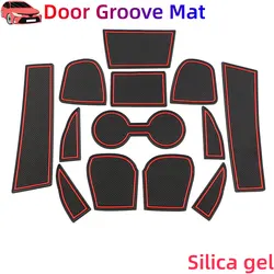 Rubber Door Groove Mat for Mazda CX-3 CX3 CX 3 2016~2021 2017 2018 Cushion Gate Storage Slot Coaster Dust-proof Car Sticker Rug