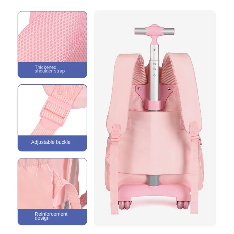 Sac à dos d'école roulant pour enfants, pour adolescentes, bagages de voyage, chariot, ensemble de sacs d'école, sac à dos à roulettes, sac de livre pour étudiants