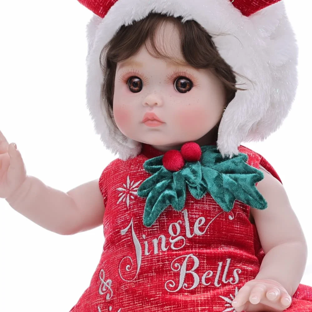 

Кукла-реборн Cloveray 18 дюймов, имитация новорожденной девочки, с рождественским набором «Олень», реалистичная, подарок для детей на Рождество и праздники, игрушка