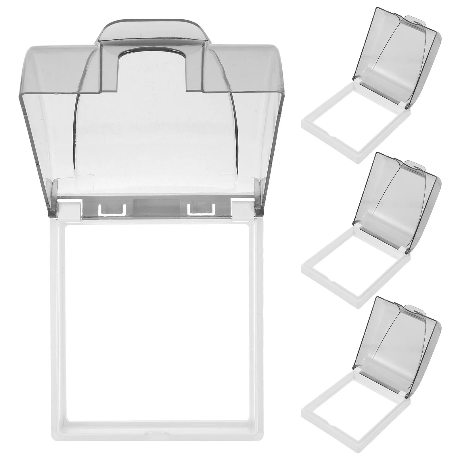 

4Pcs Waterproof Plug Cover Transparent Adhesive 86 Type Socket Protector Bathroom Kitchen Leak Proof Electrical Safety Guard