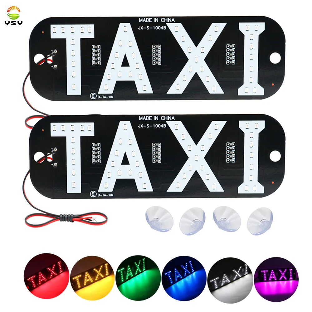 

2pcs Taxi Led Car Windscreen Cab Indicator Lamp 12V taxi Sign Bulb Windshield Taxi Guiding lights