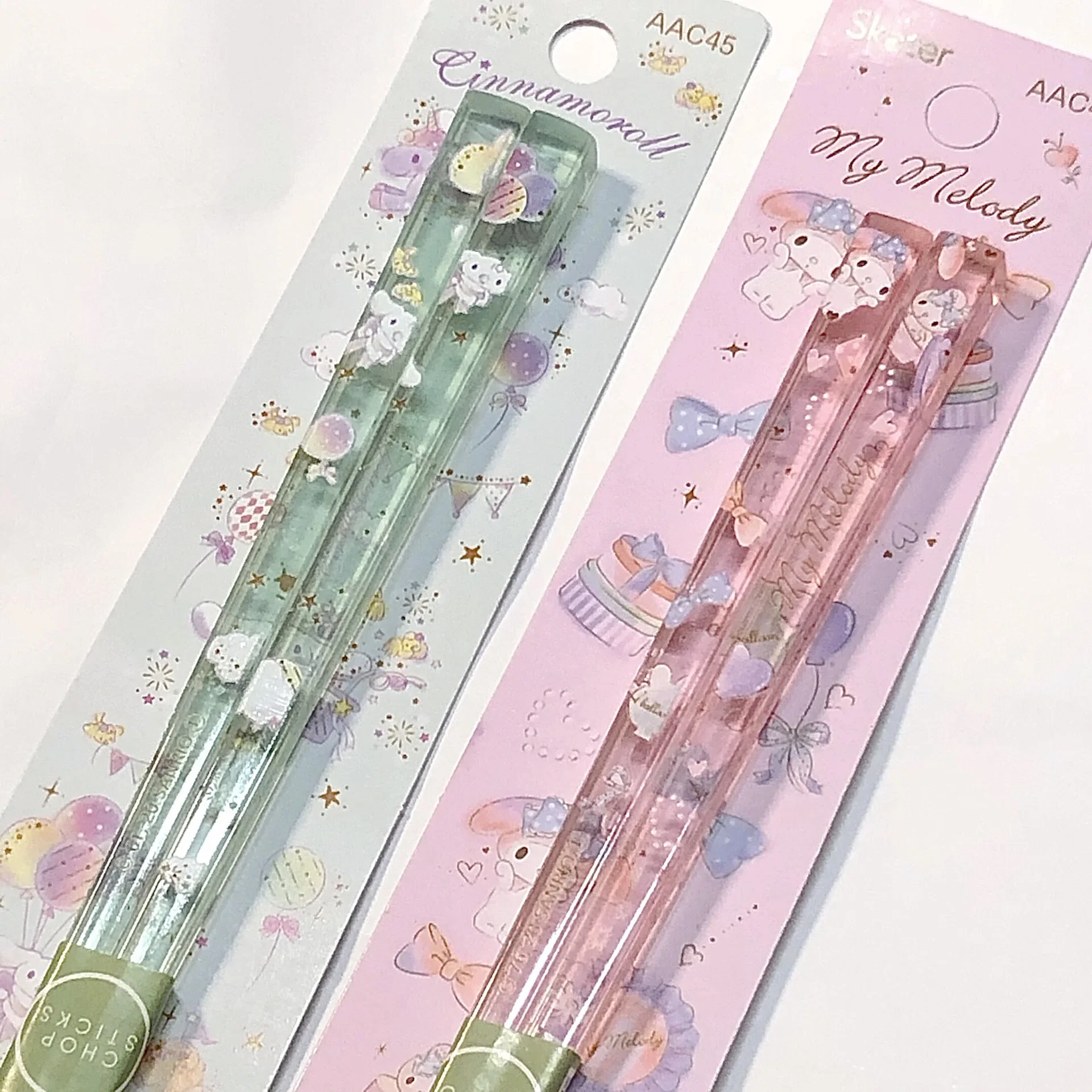 Sanrio Chopsticks Cinnamoroll My Melody Crystal Acrylic Chopsticks Cute Non-Slip Transparent Sterilizable Portable Not Moldy