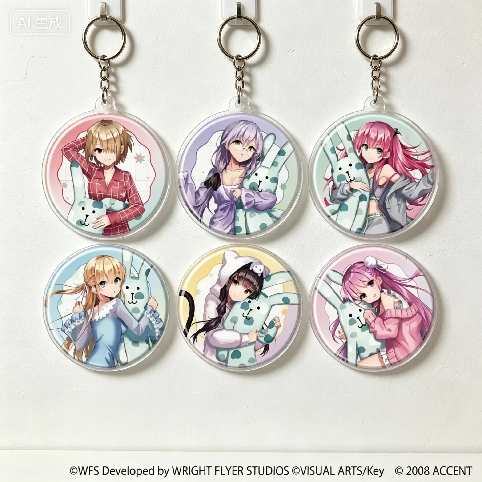 Llaveros acrílicos circulares de Anime Heaven Burns Red Tama Kunimi, decoraciones para bolsos, regalos para amigos, productos exquisitos