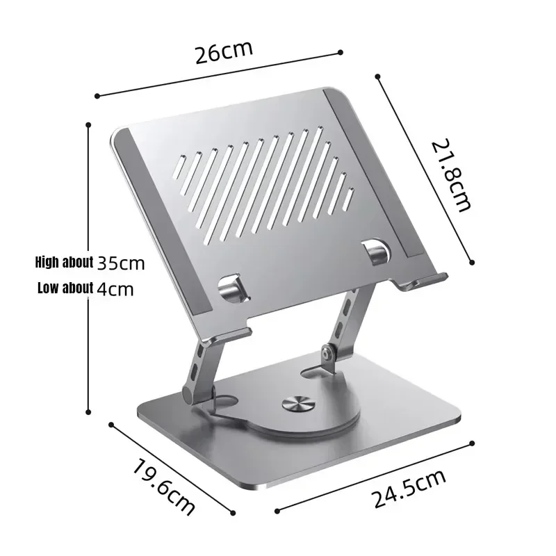 Uniwersalny 360 °   Obrotowy, składany aluminiowy stojak na laptopa i tablet, przenośny uchwyt biurkowy — zdjęcie 4