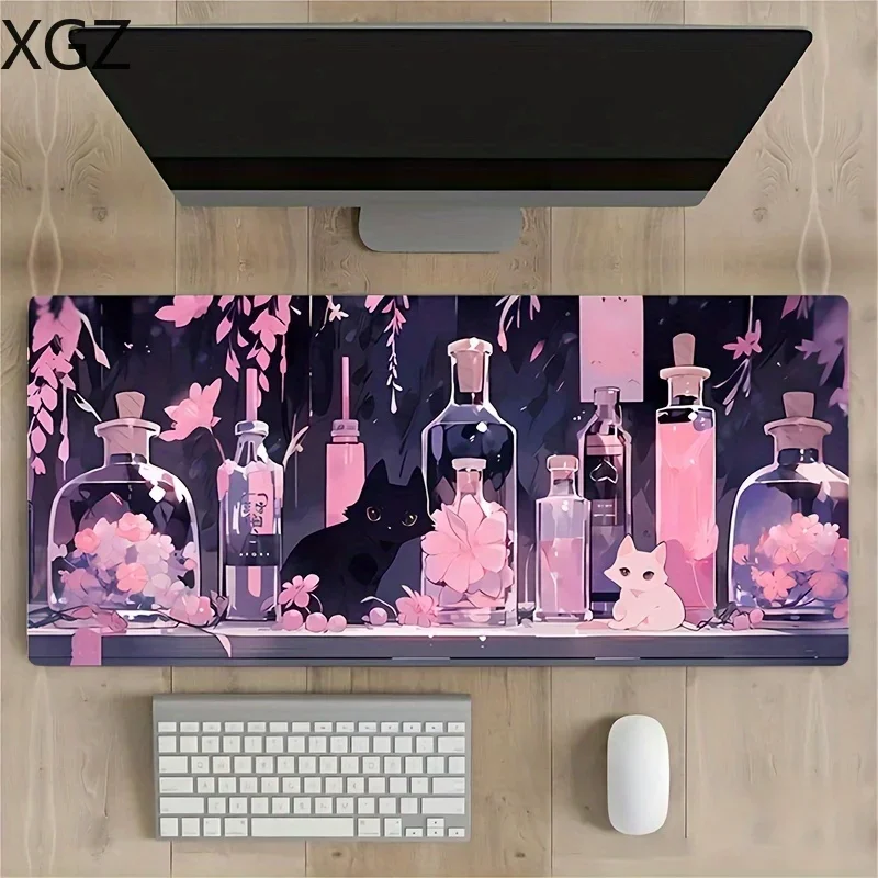 XXL Cute Cat Pattern Large MousePad Durable Seam Anti-Slip Office Computer Game Mousemats Desktop Accessories PC desk mat