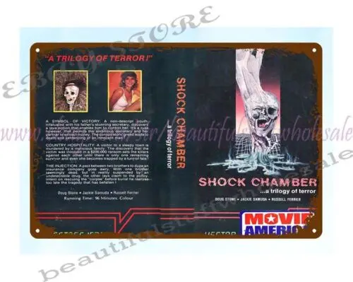 Shock Chamber horror movie poster metal tin sign metal advertising wall hanging