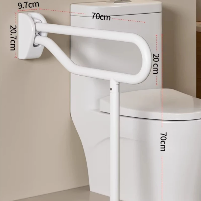 Toilet Handicap Grab Bars,Foldable Drop Down Toilet Safety Rails, Seat Support Aids Assist Rail, Non-slip Toilet Safety Handrail