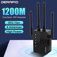 5Ghz 1200Mbps WiFi Repeater Wireless Extender Dual Band 5GHz&2.4GHz Network Amplifier Wi Fi Router Signal High Gain Antennas