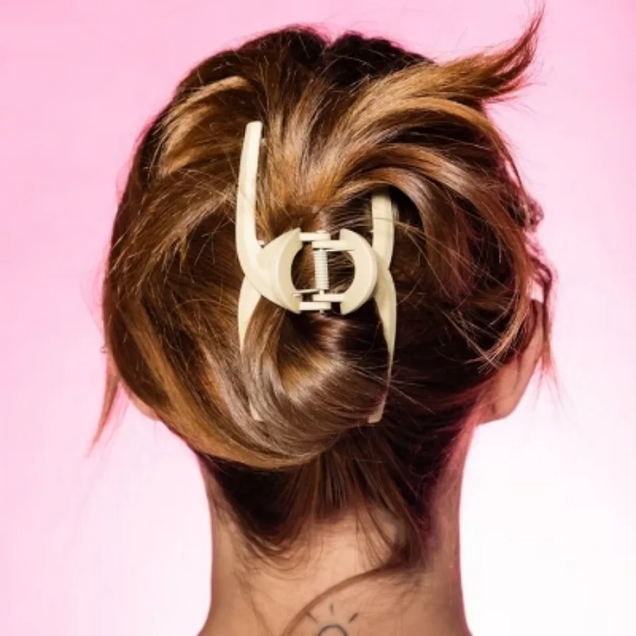 مشبك مخلب شعر ناعم - بني/أسود - قطعتان، إكسسوارات للشعر، مشابك شعر للنساء