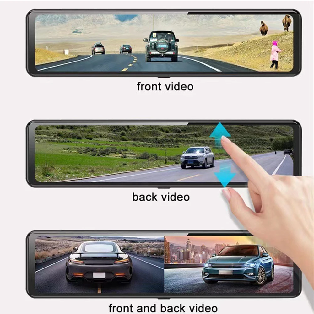 

12 inch Car Reaveiw Mirror carplyer andriod anto FHD 1080P Streaming Media Mobile Screen Projection Carplay Recorder