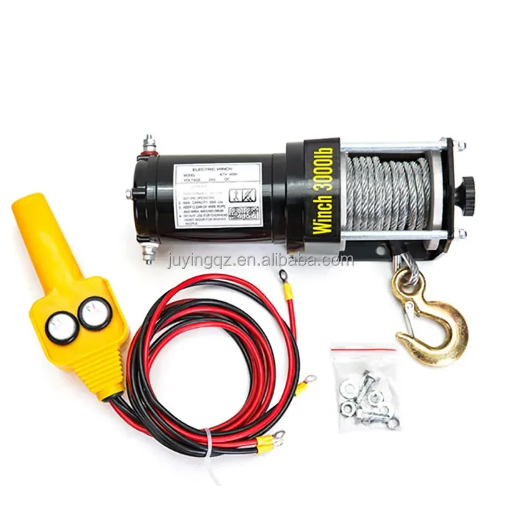 12v or 24v Electric Car Winch, Electric Mini Hoisting Winch