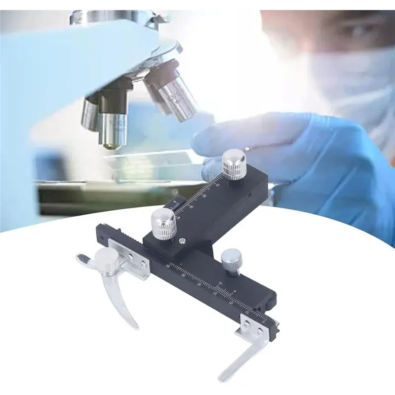ABUI-Microscope Movable Stage Caliper With Scale, Used For Precise Laboratory Sample Observation,Mobile Caliper