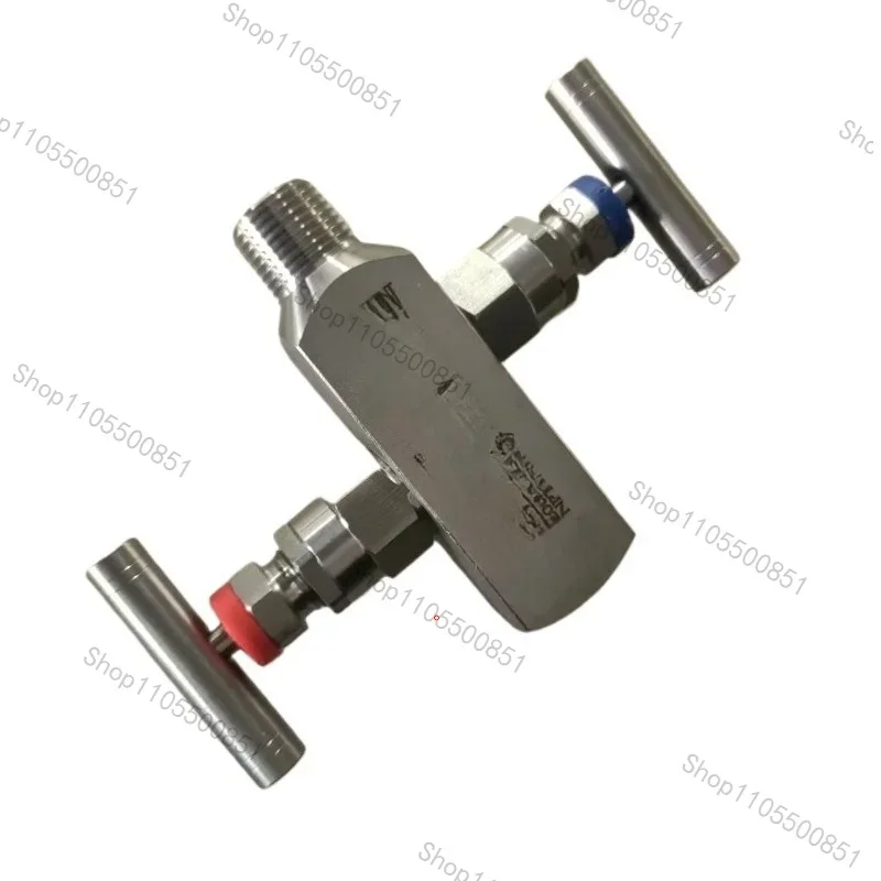 304.316 L Stainless Steel Internal and External Double Cut-off Pressure Gauge Two Valve Group Transmitter PTFE Gasket