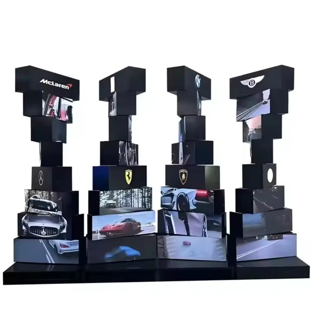 10-Layer 360-degree rotating LED display double-sided mechanical dynamic art screen digital billboard LED display