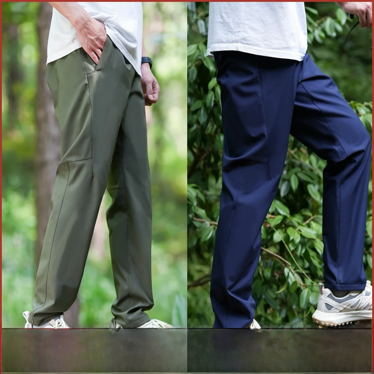

New Arrival Men's Fce Lined Elastic Waist Straight Leg Sports Pants 3D Tailoring Autumn Winter Faion Casual Trousers