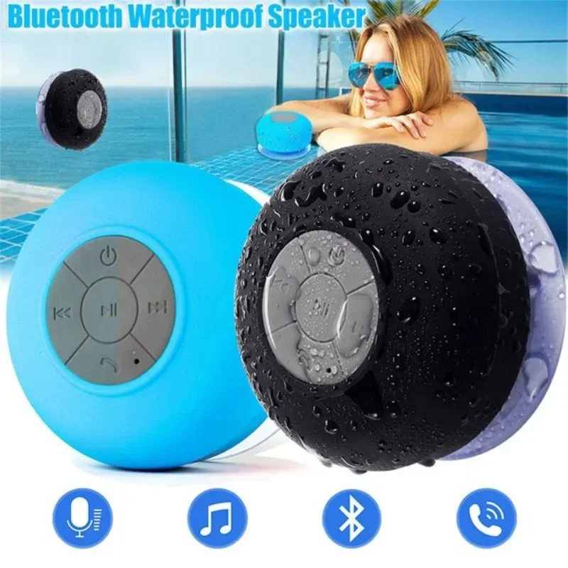 Red Portable Speaker Wireless Waterproof Shower Speakers for Phone Bluetooth-compatible Hand Free Car Speaker Loudspeaker