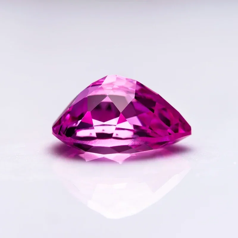 Lab Grown Sapphire Pear Shape Hot Pink Color Extremely Shiny Quality Advanced Jewelry Rings Earrings Making AGL Certificate